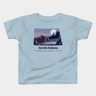 USA State of North Dakota Psalm 2:8 - My Inheritance and possession Kids T-Shirt